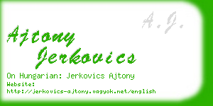ajtony jerkovics business card